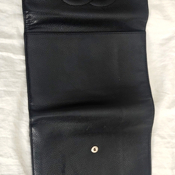 Authentic Chanel Black Lambskin Wallet On Silver Chain Vintage - Picture 7 of 10